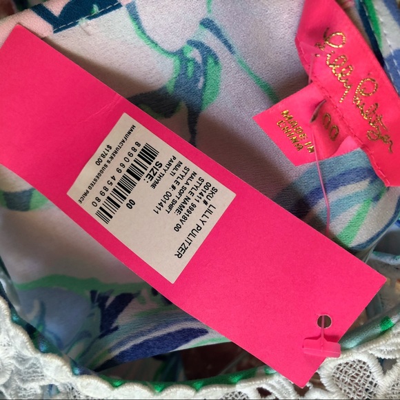 Lilly Pulitzer Nala Crochet Shift Dress Blue Sz 00 - Picture 7 of 8
